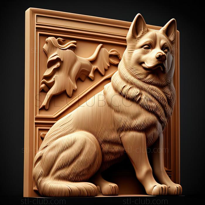 3D model st American Akita dog (STL)